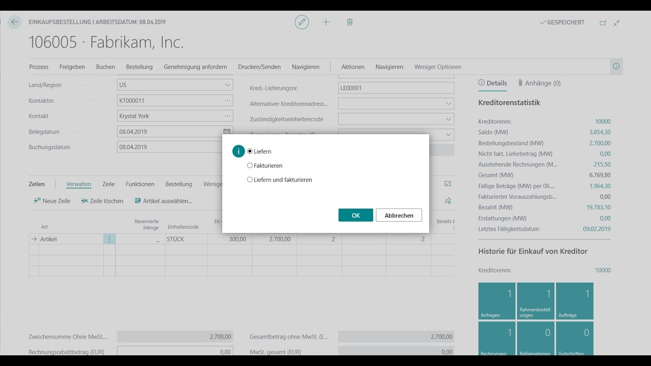 Die Einkaufslieferung