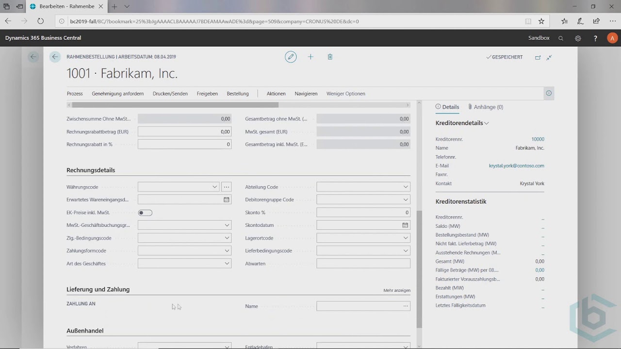 Die Rahmenbestellung