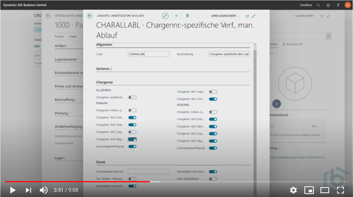 Die Artikelverfolgung