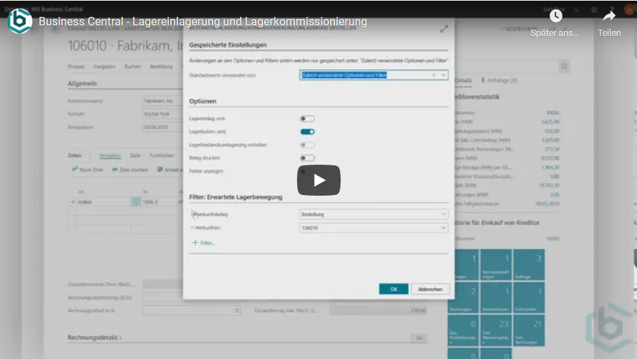 Lagereinlagerung und Lagerkommissionierung