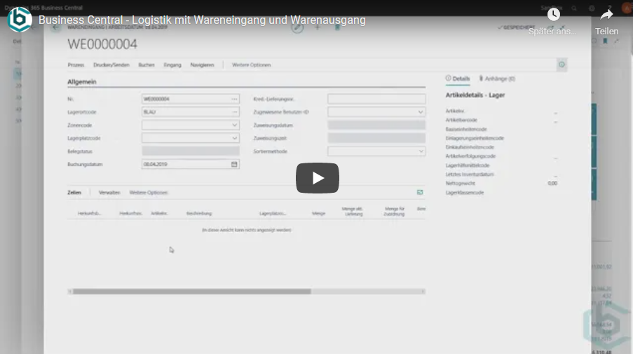 Logistik mit Wareneingang und Warenausgang