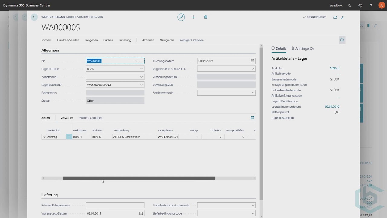 Logistik mit Wareneingang und Einlagerung, sowie Warenausgang und Kommissionierung